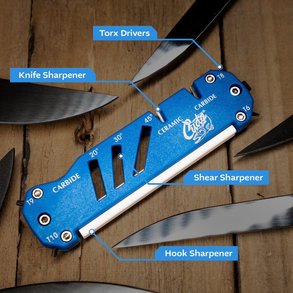CUDA Fishing Tool Knife, Shear And Hook Ceramic Carbide SHARPENER