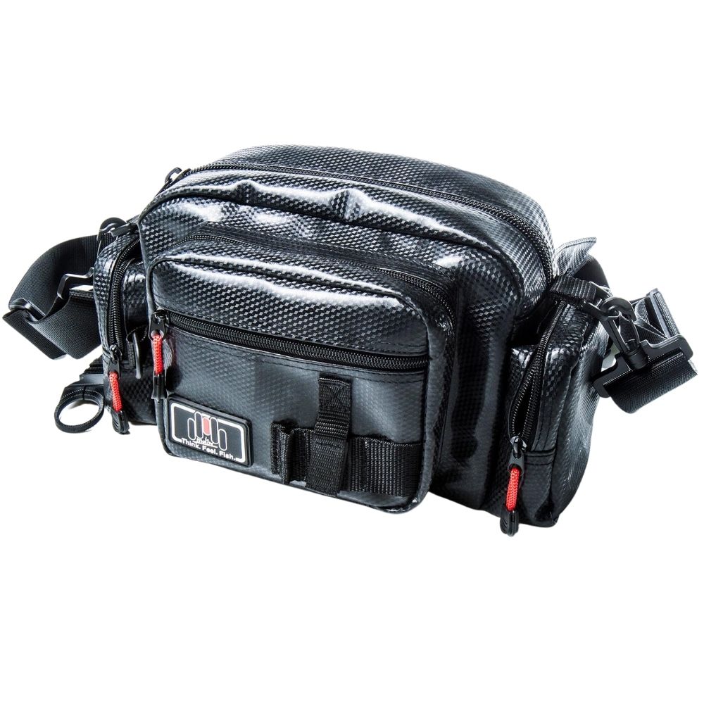 MOLIX Fishing Tackle 5 Pocket Carrying Waist Bag Carbon/Black