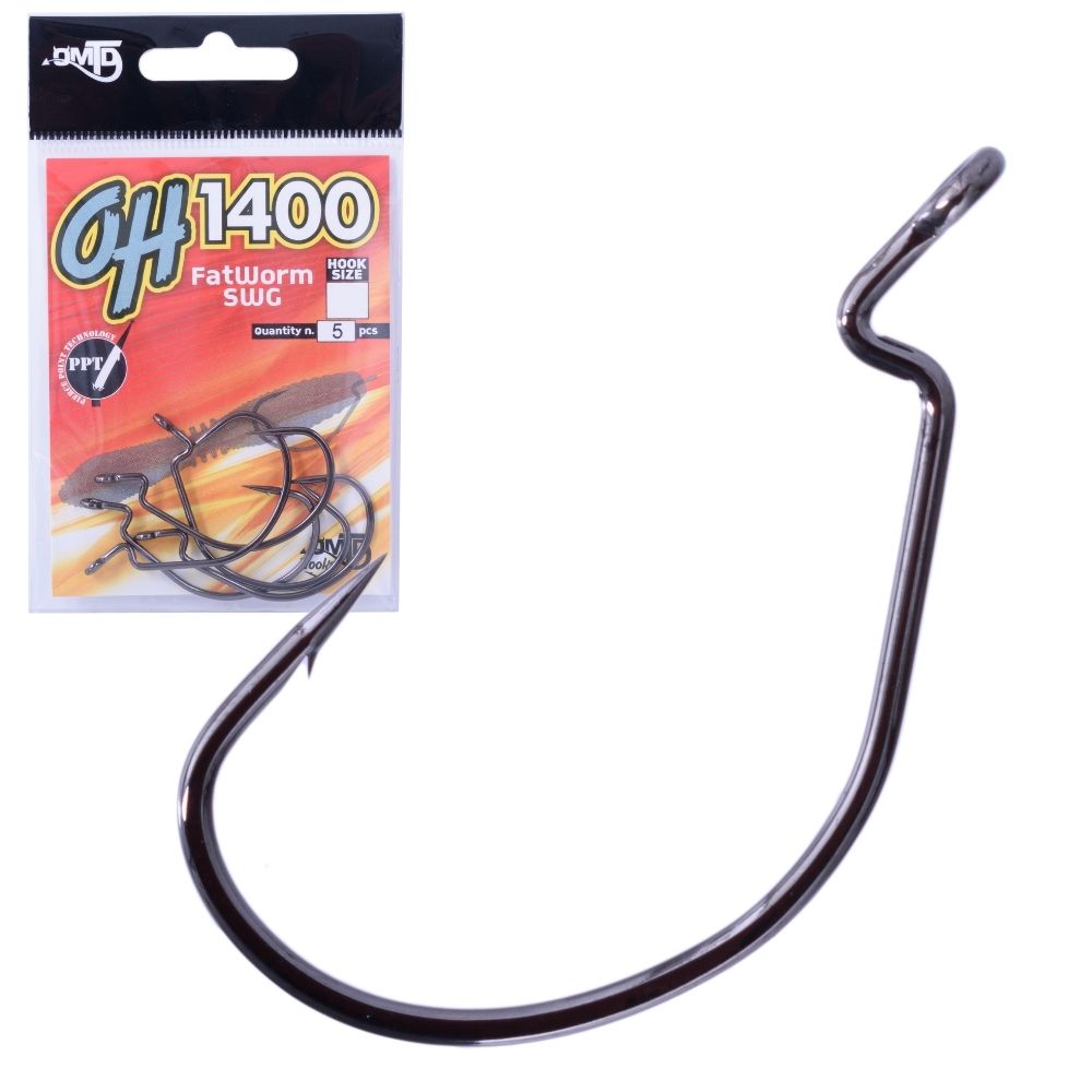 OMTD Freshwater Fishing Worm Hook FAT WORM SWG OH1400
