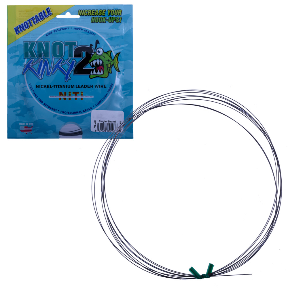 KNOT 2 KINKY Fishing Advanced Stretch TITANIUM Leader Wire 15ft/4.6m