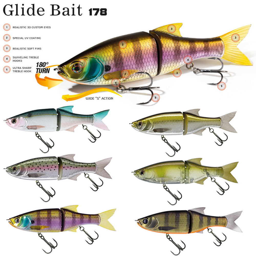 MOLIX Bass & Pike Fishing Slow Sinking Swimbait Lure GLIDE BAIT 178