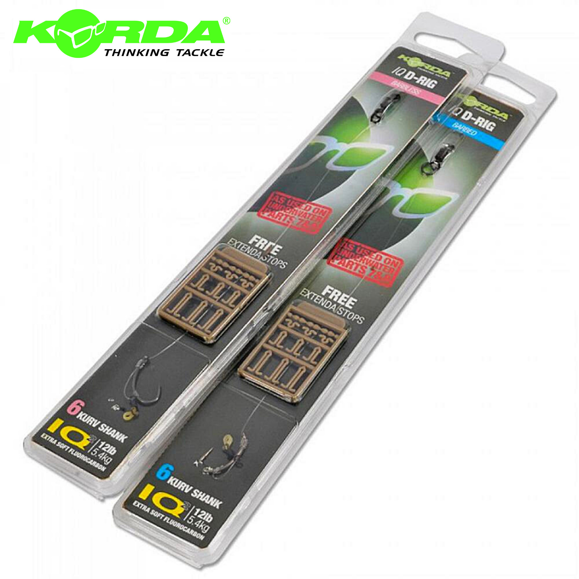All Sizes Korda IQ D-Rig Ready Tied Carp Rigs Barbed & Barbless