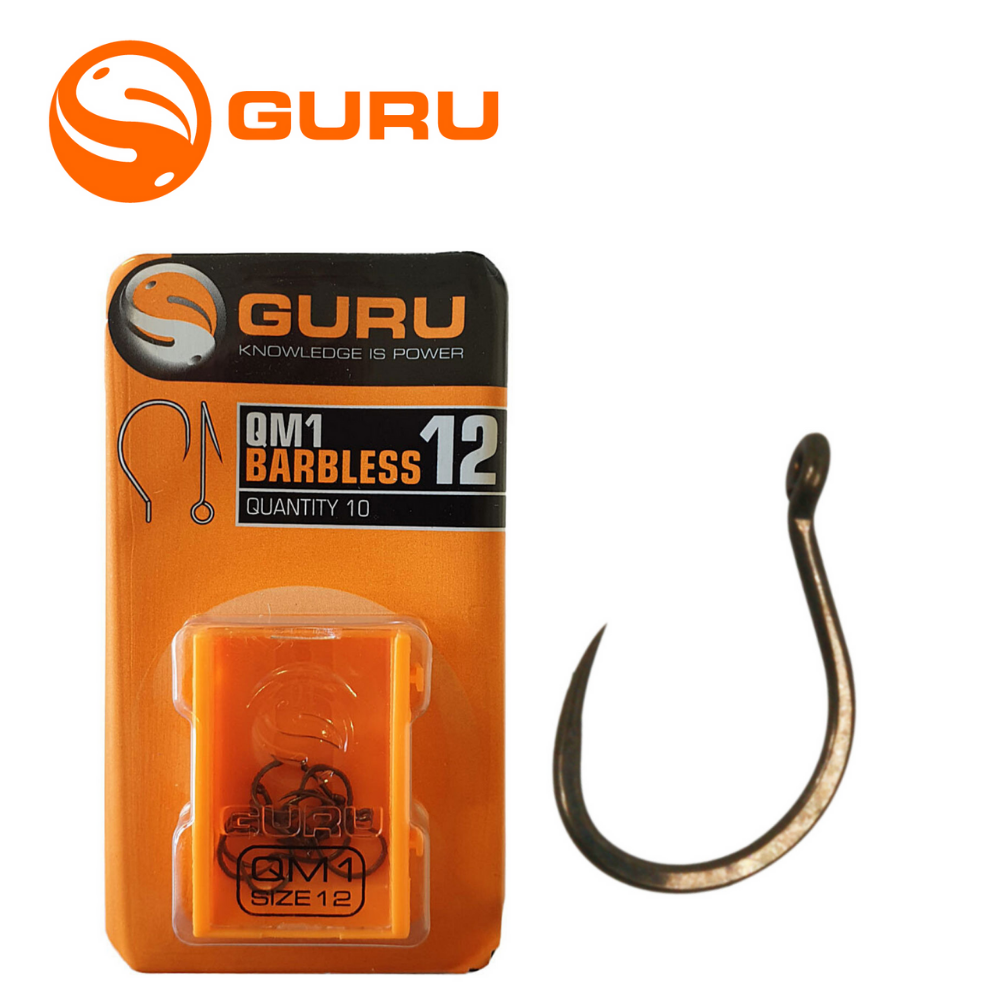 GURU Coarse Fishing QM1 Hooks / Barbless, Eyed
