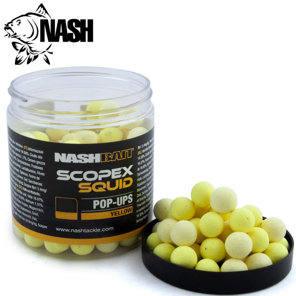 Nash Bait Nash Bait Scopex Squid Yellow Pop Ups Carp Fishing Airball Bait *All Sizes* 