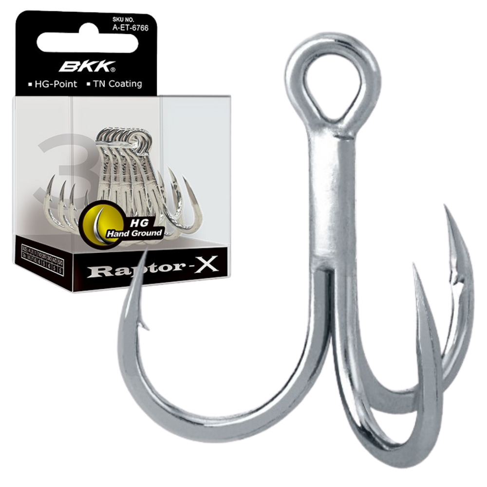 BKK Ultimate Fishing 3X-Wire Treble Hook RAPTOR-X