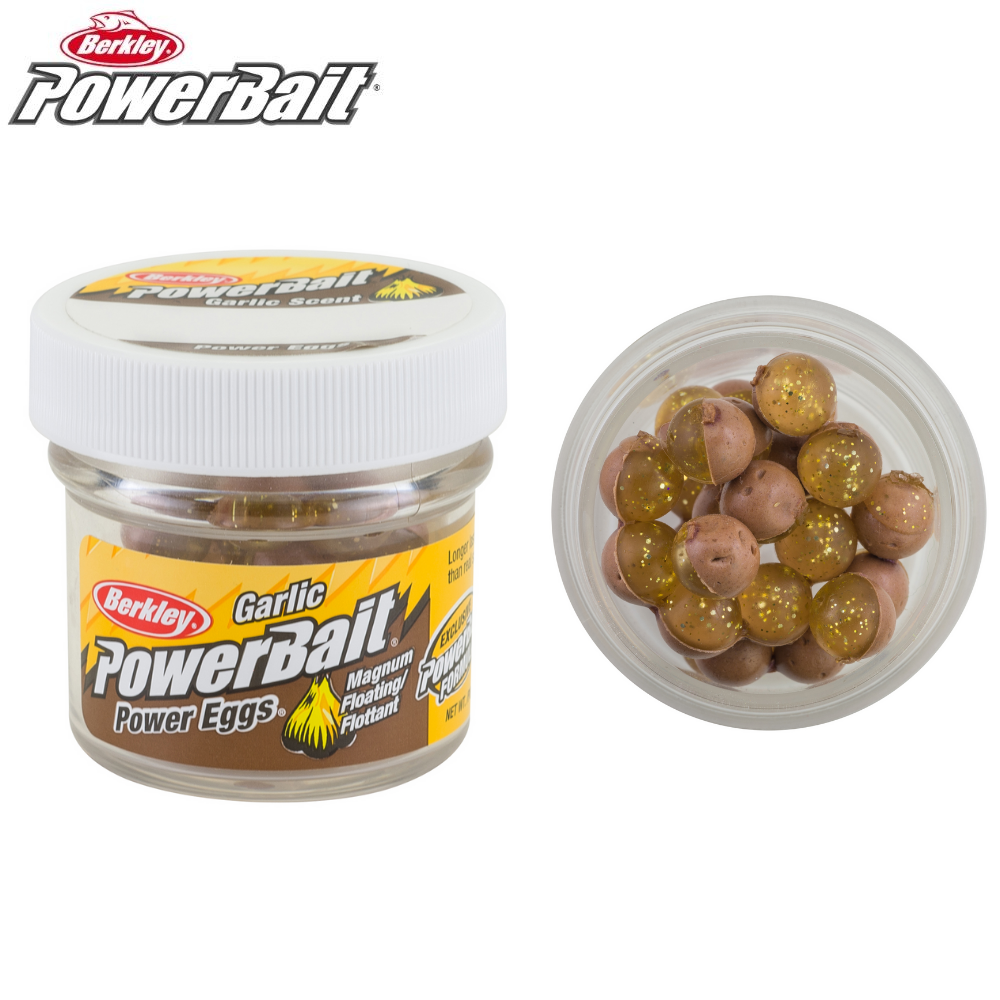 BERKLEY PowerBait Garlic Scented Power Clear Eggs Floating Clear  Gold-Natural