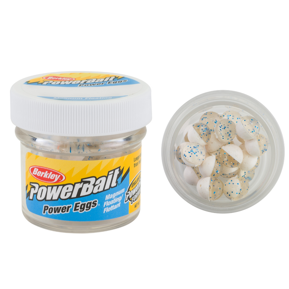 BERKLEY PowerBait Magnum Floating Clear Power Eggs – Clear Silver