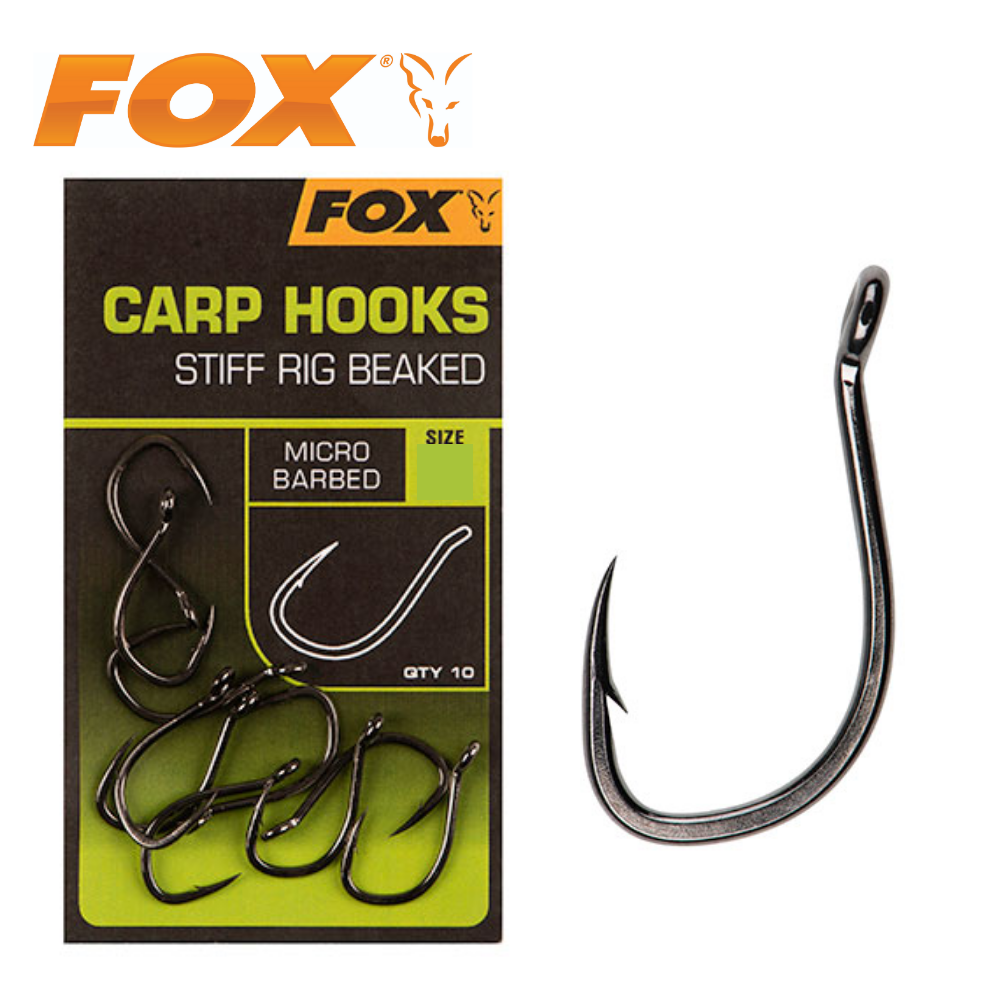FOX Carp Hooks Stiff Rig Beaked  24/7-FISHING Freshwater fishing store