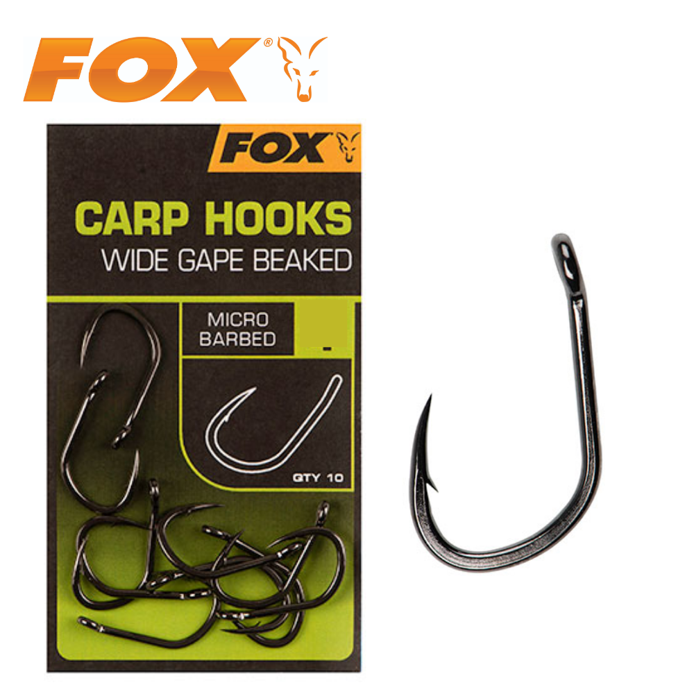 FOX Carp Hooks Wide Gape Beaked  24/7-FISHING Freshwater fishing store