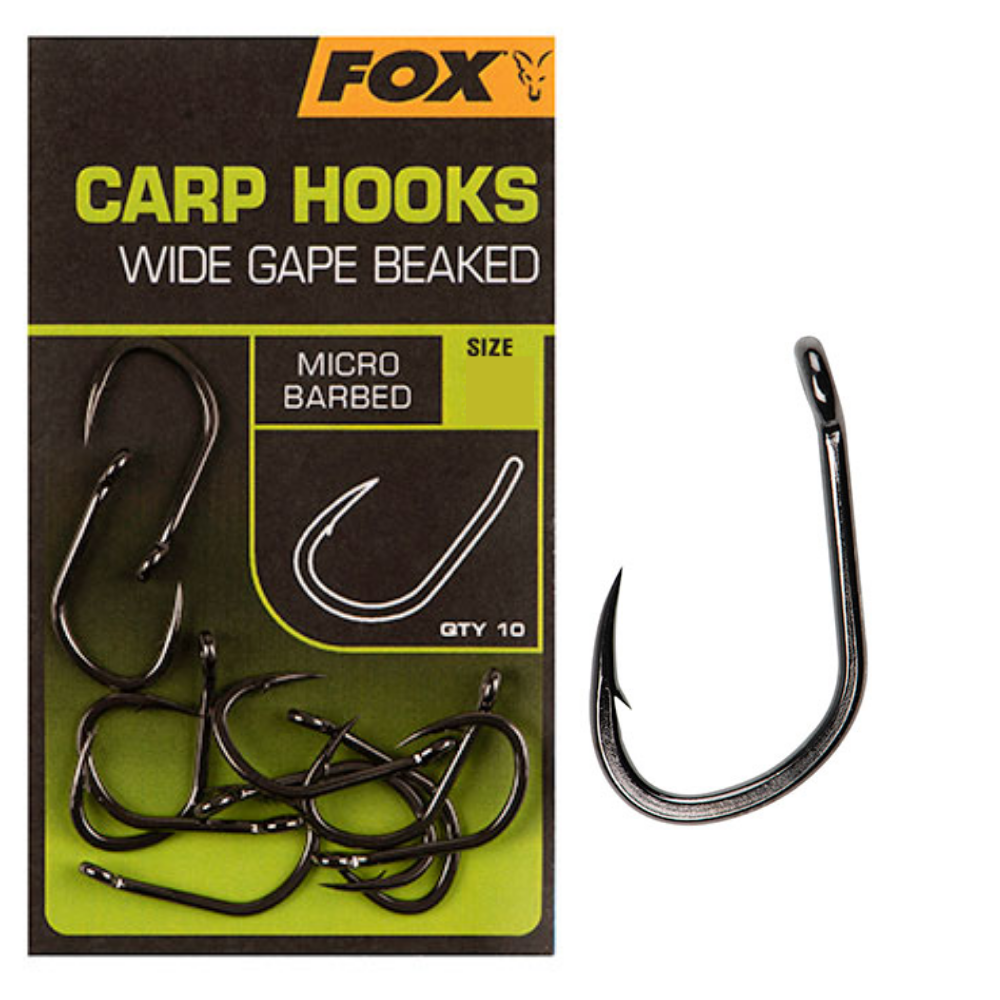 Fox Edges Wide Gape Straight Hooks 10pk ALL VARIETIES Carp fishing