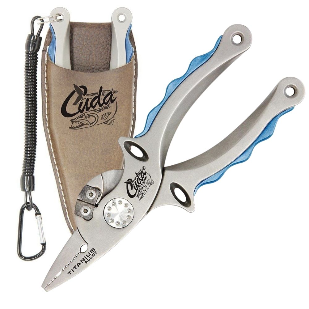 CUDA 7.25 Titanium Alloy Pliers With Leather Sheath And Lanyard