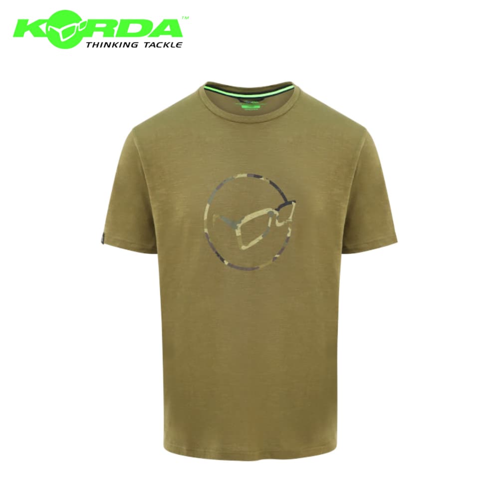 KORDA Le Distressed Logo T-Shirt Olive  24/7-FISHING Freshwater fishing  store