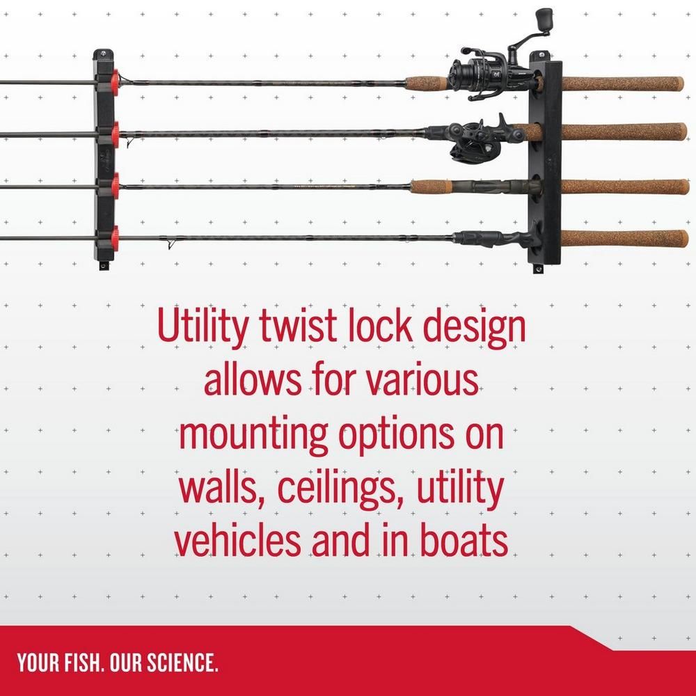 BERKLEY Fishing Gear Twist Lock Utility 4 Rod Rack