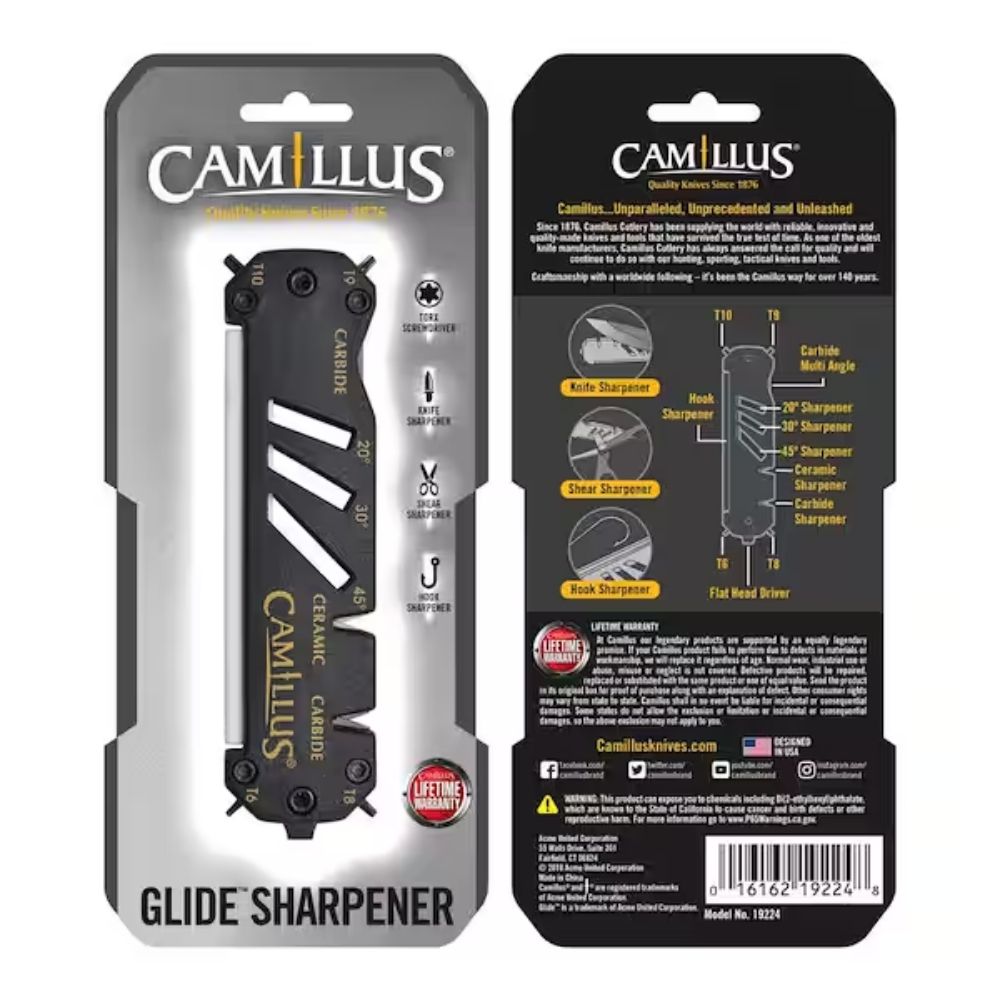 Camillus Glide Sharpener, Screwdriver, Bits